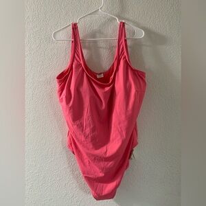 Amazon Essentials Coral Pink One-Piece Swimsuit